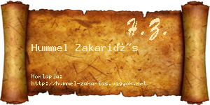 Hummel Zakariás névjegykártya
